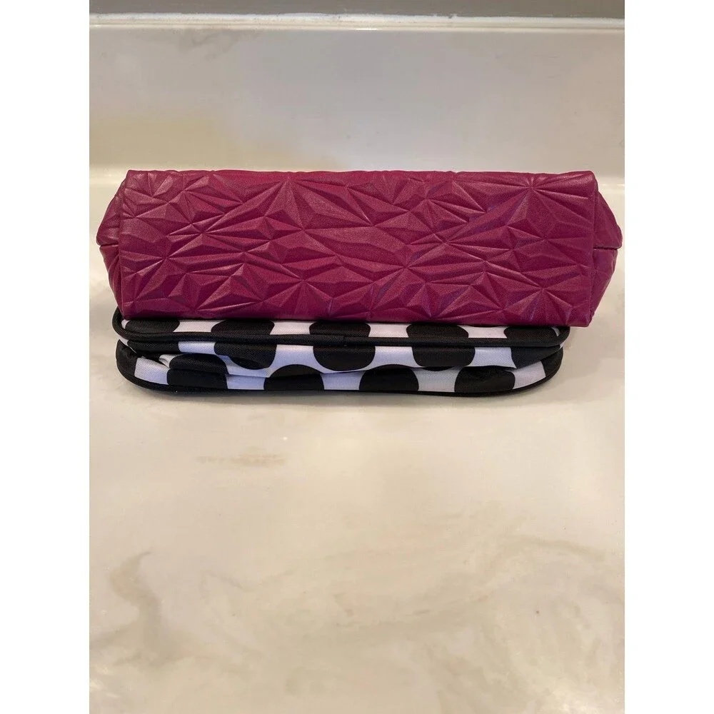 Thirty-One & Mary Kay Makeup Accessories Travel Bags‎ Black White Polka Dot Pink